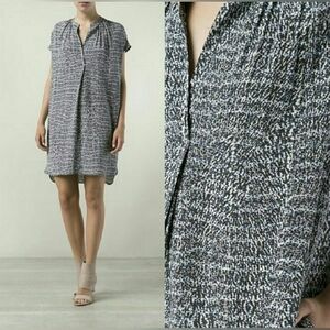 VINCE Silk Shift Static Print Tunic Dress With Pockets Size M